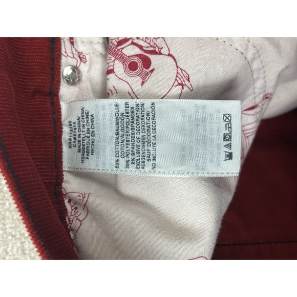 True Religion Mens Corduroy Straight Pants Size 30 Red - Picture 10 of 10